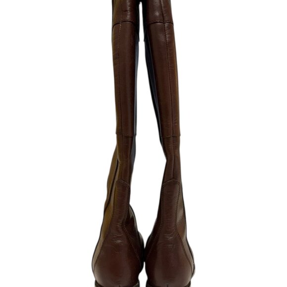 Hush Puppies Brown Leather Knee-high Boots (7.5) - Picture 4 of 5